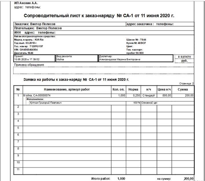 Сопроводительный лист